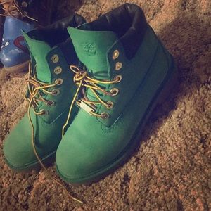 Green limited edition timberlands